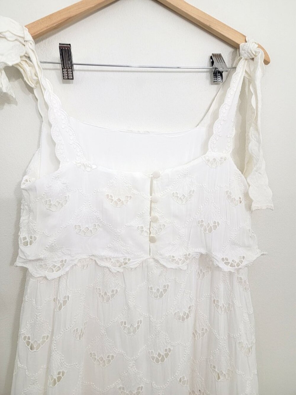 Sezane Elia Lace Maxi Dress in Ecru 38 6 - Picture 6 of 12